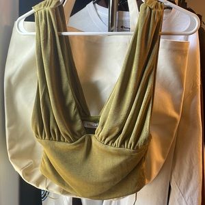 Never worn. Beautiful olive green top.